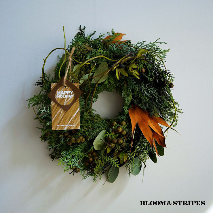 BLOOM&STRIPESのクリスマスリース 〈フレッシュグリーン〉
